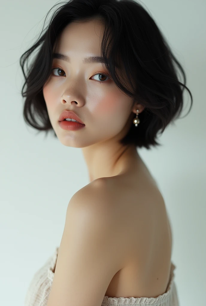 (masterpiece,Distinguished Quality,Mirror-like,Cinematic Experience,insanely detailed,absurdres),8k,wallpaper,,(Best illustrations:2.0),(One Woman:2.0),(,(Short Bob:2.0),(Beautiful Eyes),(Detailed face),((masterpiece:1.3), (8k, photorealistic, RAW photo, best quality: 1.4), (1girl), beautiful face, (realistic face), (black hair, short hair :1.3), beautiful hairstyle, realistic eyes, beautiful detailed eyes, (realistic skin), beautiful skin, (full nude), absurdres, attractive, ultra high res, ultra realistic, highly detailed, golden ratio, small breasts ,white background , , looking at viewer, (small breasts:1.8) , nude , cleavage:1.5 , ,Shy smile, glare , pussy juice,pale skin ,detailed skin, young adult , , white background , glare:1.2 ,shyness :1.2 ,( pussy line:1.5 ), (spread pussy:1.5) , nsfw:1.5 , (spread legs:1.5 ), 8k , missionary position, folded, on back, {{leg on another's shoulder, leg up, hands on another's hips}}