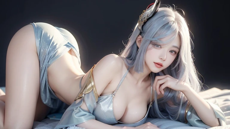 high quality,HD,16K,Sharp Line,1 Girl,fantasy, (Fire Spirits),Pretty Face, Large Breasts, Beautiful legs,In the water,Focus Girl,detailed Pretty Face,Detailed clothes,beautiful eyes,Cool,Sexy,Dynamic Angle,穿着华服的神明Strike a pose拍照, Ancient mysterious sexy goddess, Traditional beauty woman, Beautiful female warrior god of war , Beautiful sexy goddess, Gorgeous role-playing, high, Beautiful young girl, Beautiful woman, 华丽Beautiful woman, Complex clothing,Chinese Mystical Aesthetics, Beautiful goddess ancient mysterious girl, Extremely detailed shot of the goddess, Jaw-dropping sexy beauty, Big breasts deep neckline sexy belly button(butt), (bedroom), (Sexy Girls), masterpiece, best quality, Bangs, blush, Chest, clavicle, Eyebrows visible through hair, (Ombre gold hair), Jewelry, Long hair,Bright Eyes, ring, (solitary), illustration, fashionable, miss, Strike a pose, background, element, confident, Express, Accessories, majestic, striking, key point, Dynamic poses, ((plump)), (purple))Woman in transparent dress,Viewer,(((Full breasts, Keeley University))),Slim waist,(Navel exposed,Bare waist), Long hair, extreme detailed details, 详细的fantasy艺术, Stunning character art, Beautiful and exquisite character art, Beautiful transparent dress, Very detailed, Large Breasts,Chest,Golden ratio figure,Beautiful figure,Ultra wide-angle shooting,Full body shot拍摄,Body close-up,Full body shot,Wearing a pleated tulle skirt,柔和动漫illustration, 柔和的深色background,Fujifilm XT3 Clear focus, f 5.6, High Detail, Clear focus,(Wearing openwork clothing),, (Natural light), (Tempting)translucent, Good velvet quality, Compared, Divine Light,, Silver hair, 夜空background, Absolute Strength,Female Shinmei,穿着性感丝绸的Female Shinmei,,Large Breasts,Chest,Golden ratio figure,Beautiful figure,Ultra wide-angle shooting,Full body shot,Body close-up,Full body shot, Wearing a tulle dress, Model shooting style, Large Breasts,饱满Chest,Golden ratio figure,Beautiful figure,(Extremely detailed CG 8k wallpaper unit), The most beautiful artistic photos in the world, , 8K 超HD, ) ,Sexy姿态,Sexy表情,best quality,masterpiece,Ultra-high resolution,(Practical:1.4),original photo,Ultra-high resolution