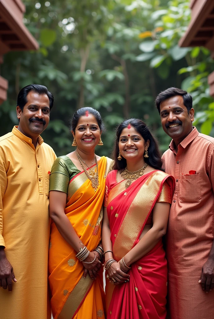 Indian 3 couples in one photo