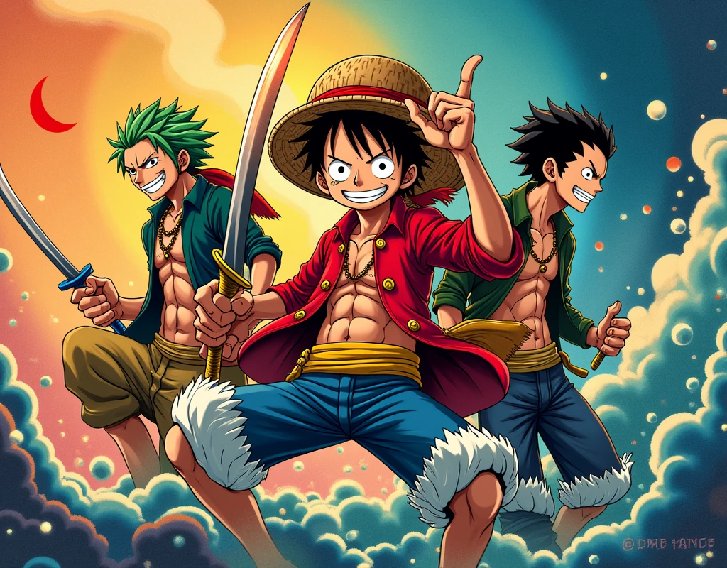 One piece zoro sanji luffy aesthetic poster 