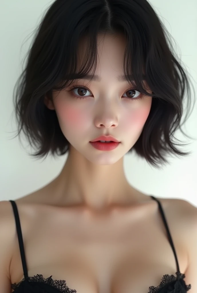(masterpiece,Distinguished Quality,Mirror-like,Cinematic Experience,insanely detailed,absurdres),8k,wallpaper,,(Best illustrations:2.0),(One Woman:2.0),(,(Short Bob:2.0),(Beautiful Eyes),(Detailed face),((masterpiece:1.3), (8k, photorealistic, RAW photo, best quality: 1.4), (1girl), beautiful face, (realistic face), (black hair, short hair :1.3), beautiful hairstyle, realistic eyes, beautiful detailed eyes, (realistic skin), beautiful skin, (full nude), absurdres, attractive, ultra high res, ultra realistic, highly detailed, golden ratio, small breasts ,white background , , looking at viewer, (small breasts:1.8) , nude , cleavage:1.5 , ,Shy smile, glare , pussy juice,pale skin ,detailed skin, young adult , , white background , glare:1.2 ,shyness :1.2 ,( pussy line:1.5 ), (spread pussy:1.5) , nsfw:1.5 , (spread legs:1.5 ), 