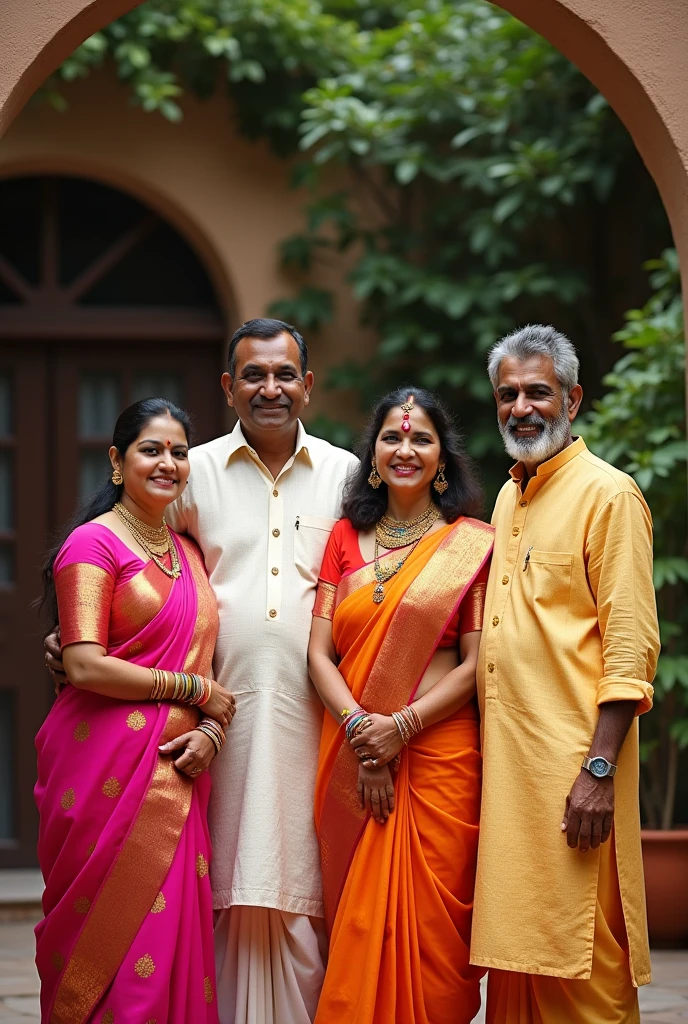 Indian 3 couples in one photo