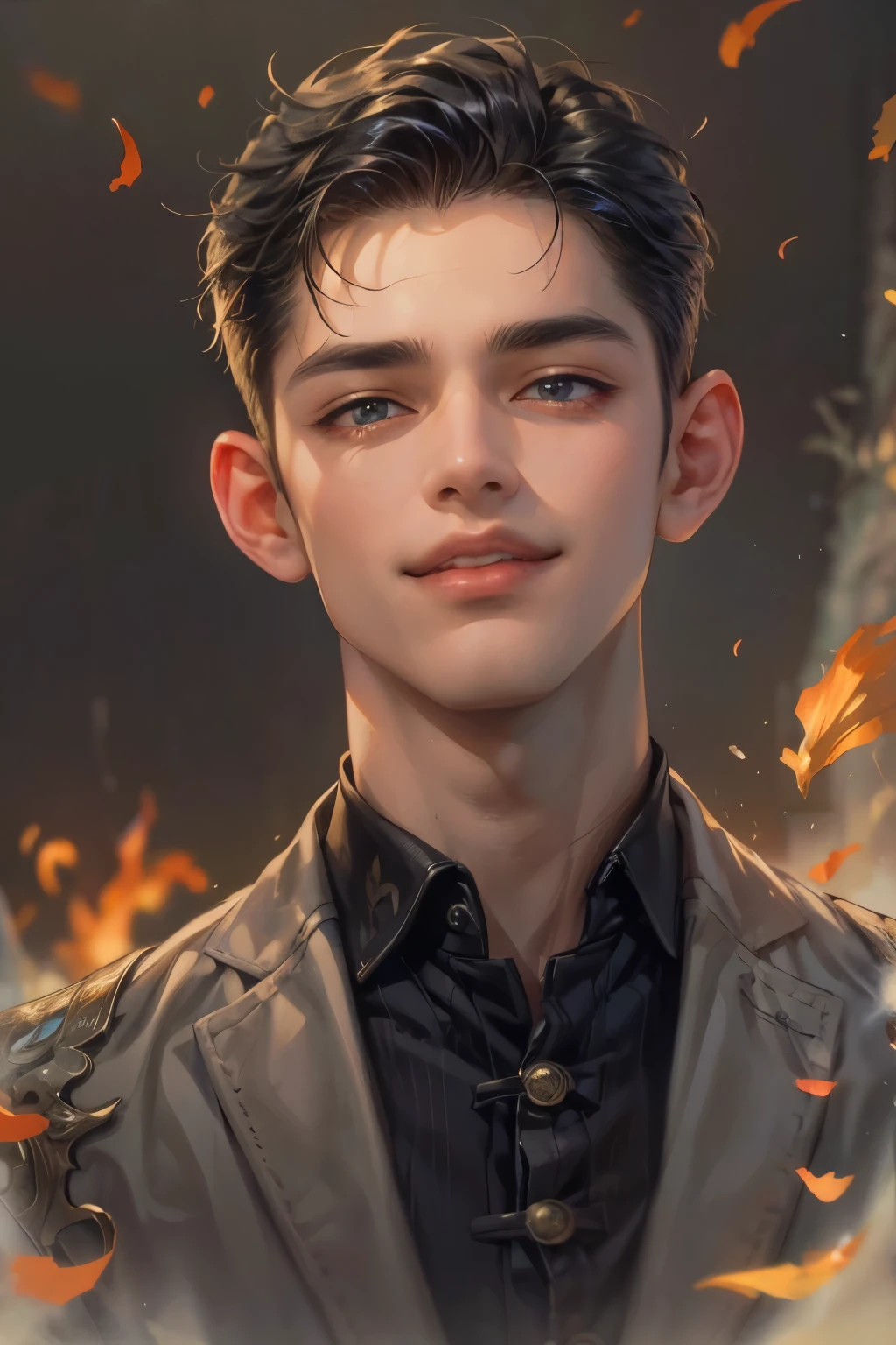 (masterpiece, top quality, best quality, official art, beautiful and aesthetic:1.2), boy, handsome, extreme detailed faces, (fractal art:1.3), colorful, highest detailed, (perfect face), shiny skin, HDR, cantarella, extremely detailed dress, detailed background