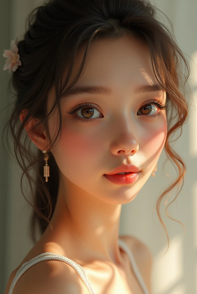 Cute girl image realistic beautiful attractive 