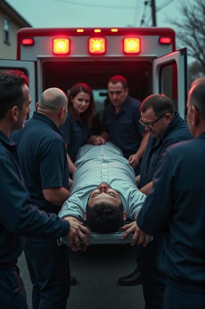 Her father's body was taken out of the ambulance