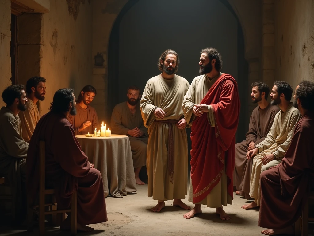 Apostle Barnabas introducing Apostle Paul to the apostles