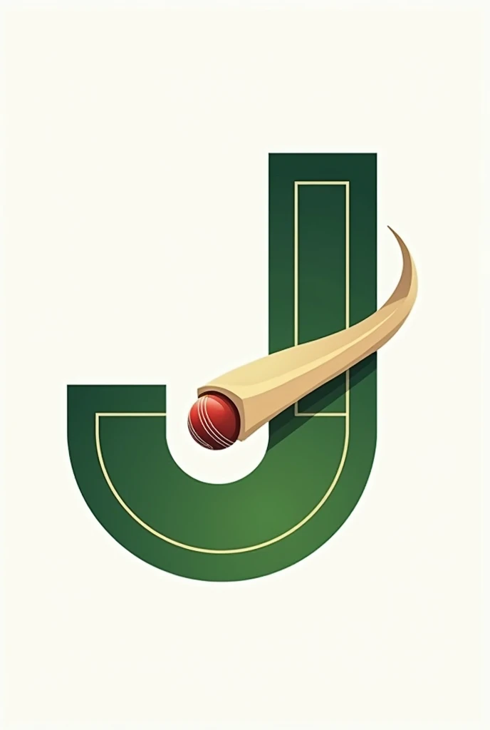 vector Logo from letter J using cricket field wrapped inside