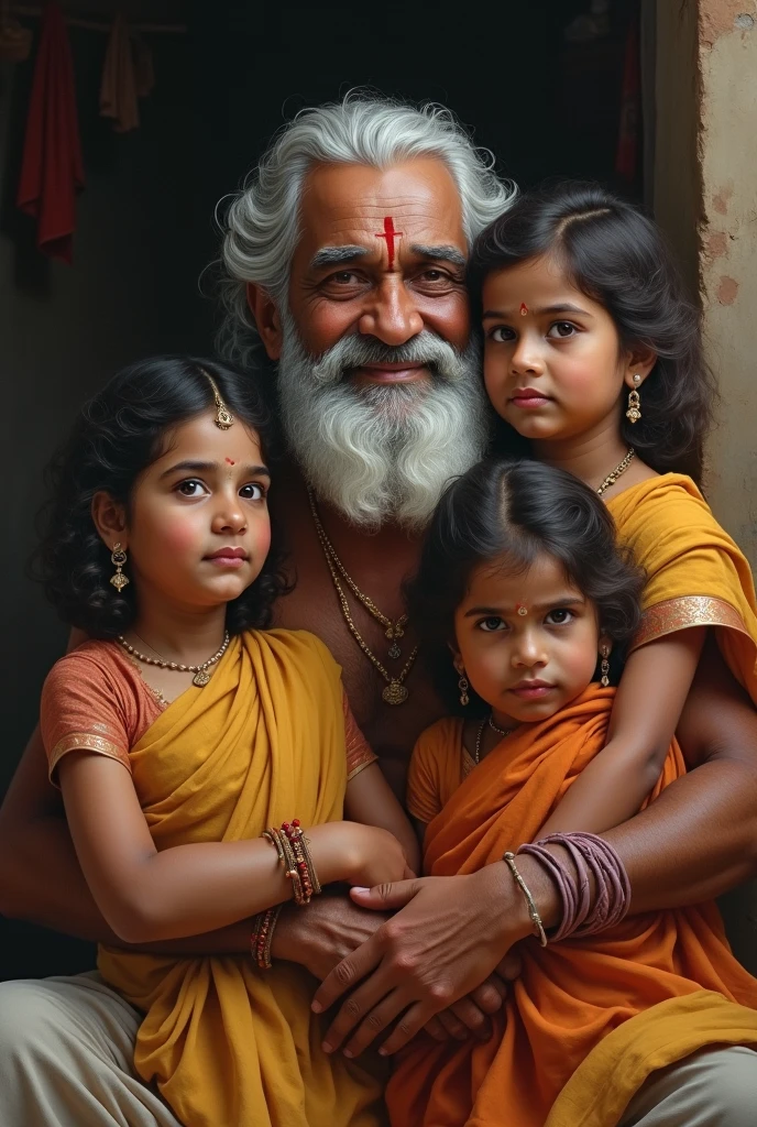 Indian fathers hold family