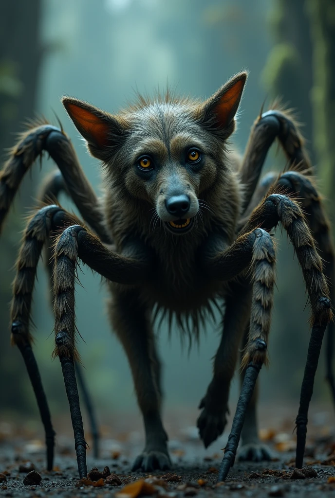 Dog mixed with spider