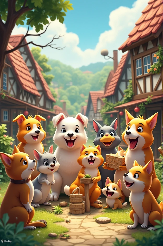 lot of animals work together happily in hometown and help eachother