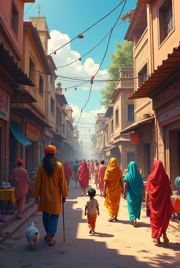 Street varanshi in india in anime