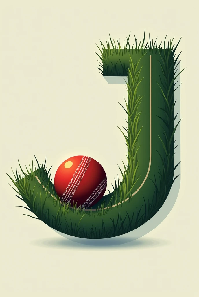 vector Logo from letter J using cricket field wrapped  inside