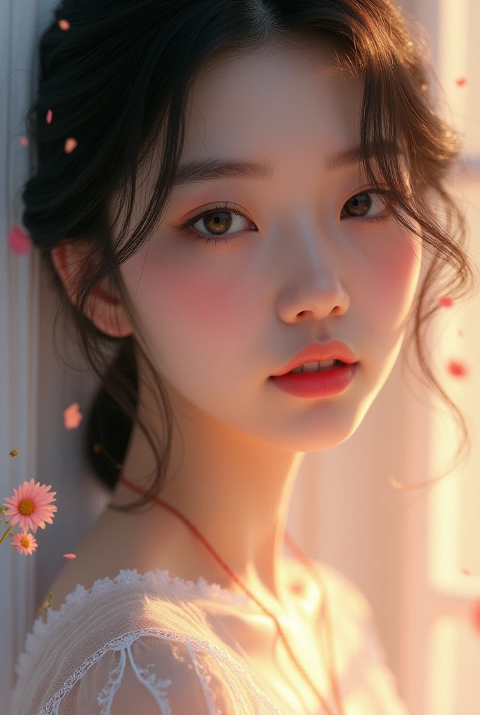 Beautifully girl having korean beautiful eyes