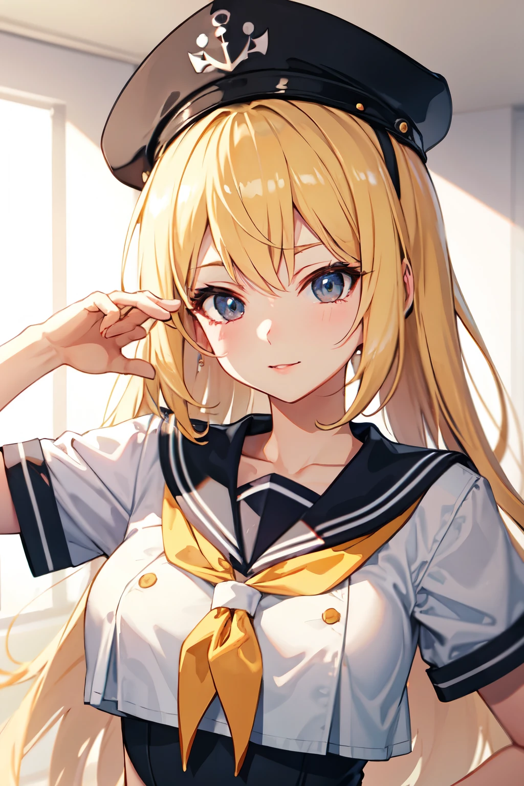 8ｋ,Highest quality,masterpiece, Sharp focus,high school girl，，Blonde，????，Sailor suit
