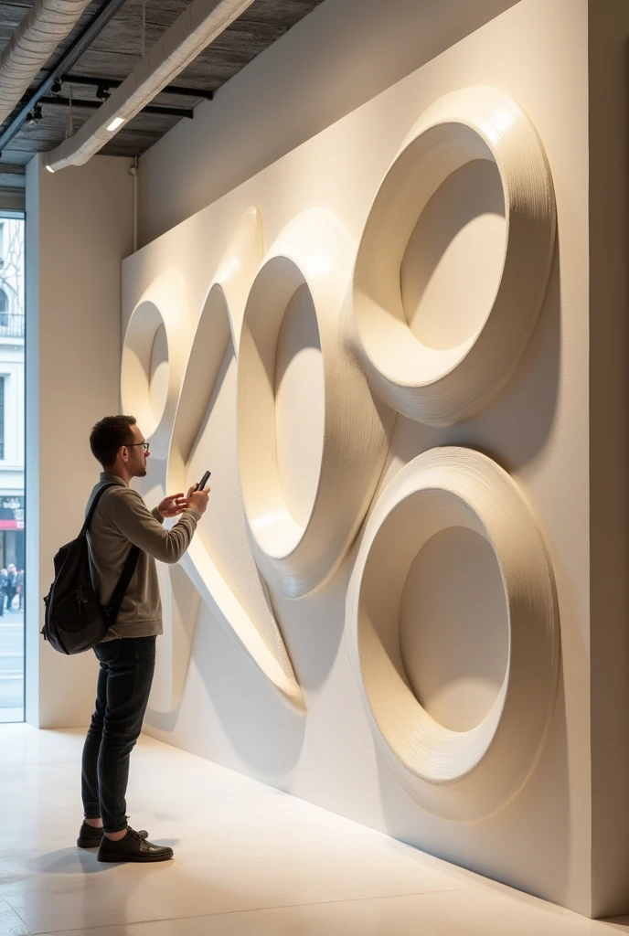 3 wall connect design in 3d for art gallery