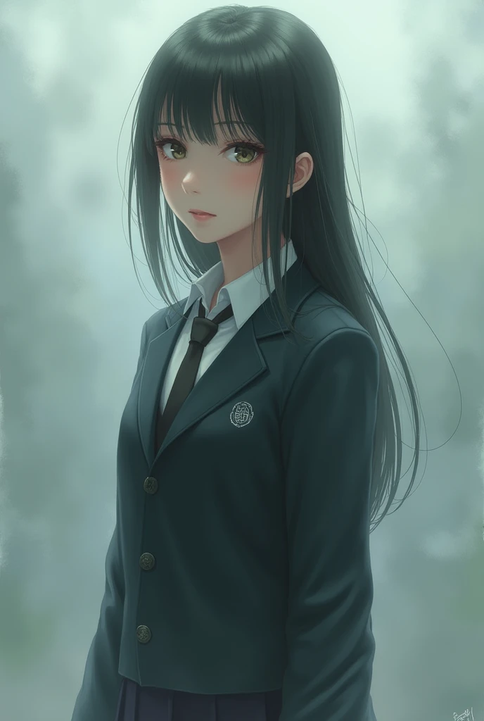 1 girl, Wearing a uniform, It's touched