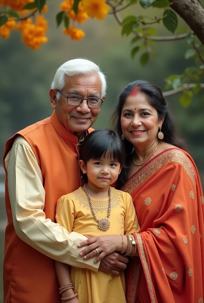 3 pair couples indian family photo