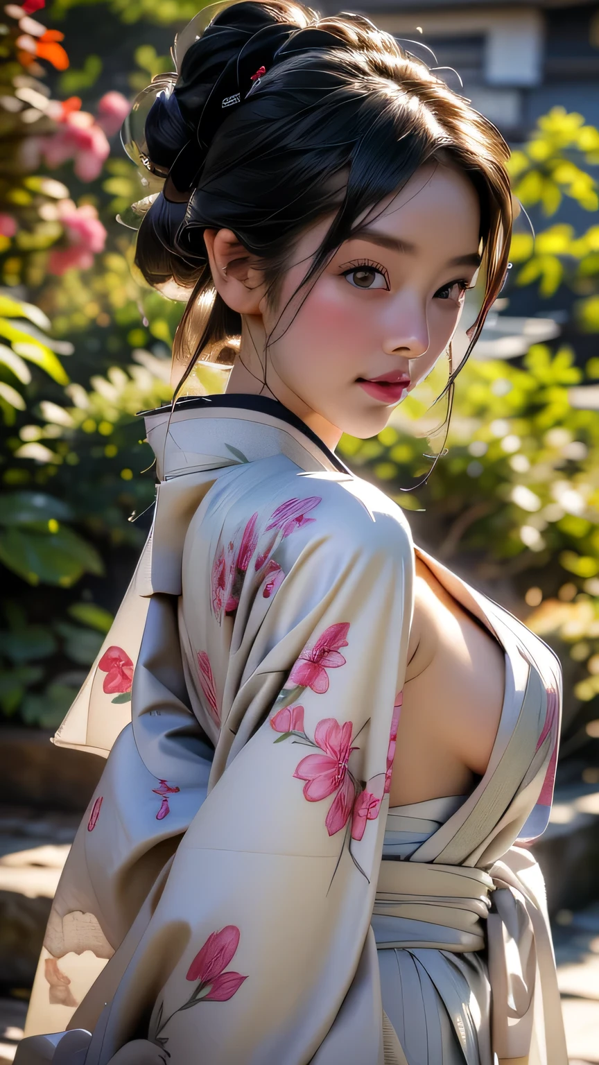  ((短い丈のkimono)), (Cinematic Light, 最high quality, 8k, masterpiece: 1.3), (The world is wonderful, Japanese Goddess, One beautiful woman in the Japan), (necklace, bracelet, anklet, Leg Ring), (Cleavage, sexly, Highly detailed breasts), (Big Tits), 短い丈のkimono, classic 短い丈のkimono, kimono, Japan kimono, intricate geisha 短い丈のkimono, blue kimono with floral pattern, Japanese style, wearing 短い丈のkimono, Legs wide open, Inspired by Kano Hogai, masterpiece, 最high quality, high quality, High resolution、((Upper body portrait))､((Pause＿random)), ((短い丈のkimono))