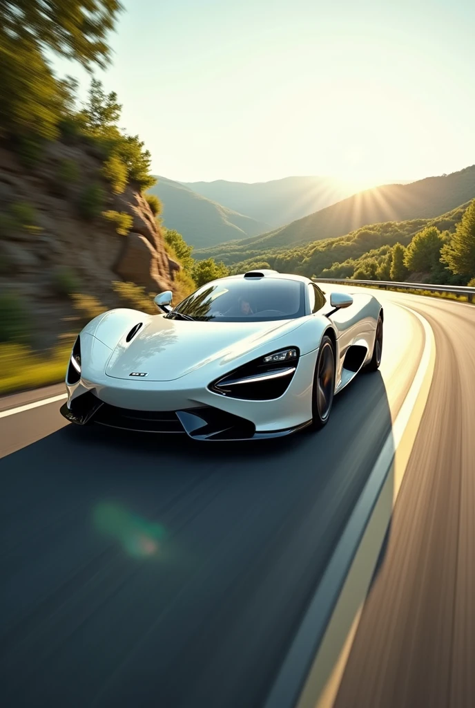 A car runing on road white

