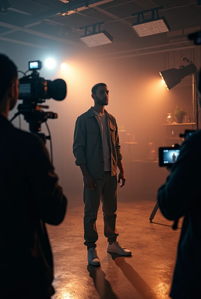 Create an image I am shooting my Instagram reel in my studio like cinematic 