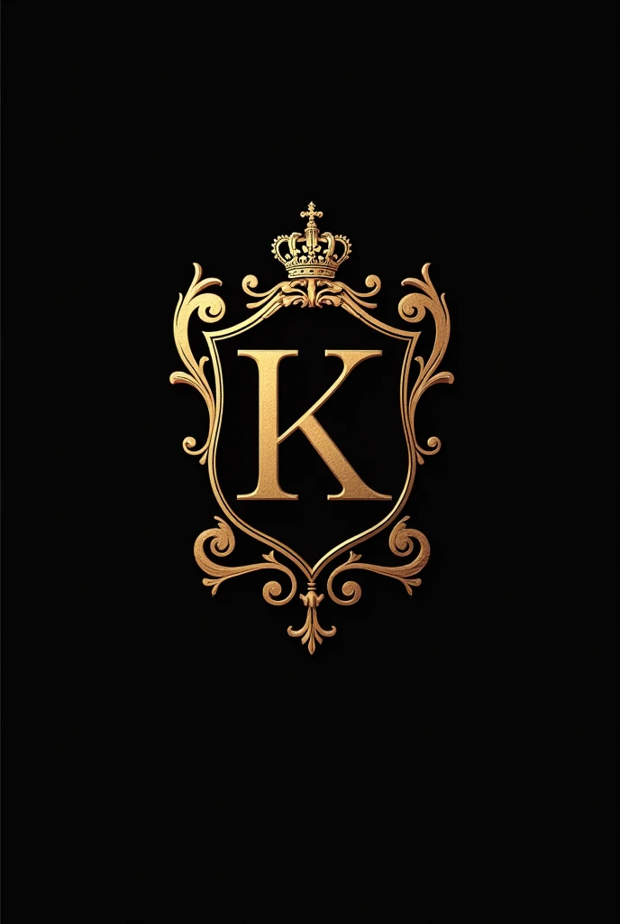 Design a luxurious and prestigious logo for "KIRAN KARENAVAR" using gold and deep tones, such as black or navy. Incorporate elements like a crest, shield, or crown to represent excellence and high status. The typography should be elegant and classic.
