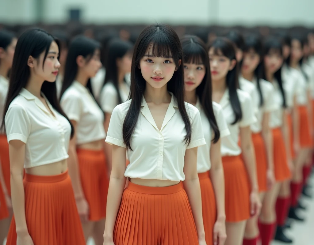 (((((Japanese Clone-girls=Myself))))), (((Super Best masterpiece Clone-girls Raw Photography Art))), (((16K, Highest quality, Ultra-high resolution, RAW Photos))), (((It&#39;s so unrealistic., With unparalleled depiction, With an unfathomable sight, An unprecedented and shocking worldview, Clone-girls: In a world of mass reproduction, Ultra-realistic))), (((Japanese Girls, Sasaki Nozomi, 26yo, Small face, Thick black hair, Medium to long hair, Dark Eyes, Mature face, Cute Smile, Smiling face, A gentle gaze, (((Very happy laughter)))))), (((Very beautiful detailed girls, Accurate body structure, Accurate body movements, Very detailed body, (((Super big breasts, Large bulge of ample breasts)))))), (((White short-sleeved shirt, I can see the cleavage, Emphasise the fullness of your breasts, Orange pleated mini skirt, Red color socks, Black leather shoes))), ((((((((Very detailed, Myself cloning, Depiction of splitting oneself, 1Myself girl→1,000,000,000,000,000,000,000,000,000,000Myself cloning girls)))))))), (((((((Myself clone-girlsから, Myself keeps multiplying, (Very detailed and intricate, To the exact, Flawless, (((In the same female body,With the same face, With the same hairstyle, In the same clothes, At the same height, 同じSuper big breastsである))), In a detailed depiction), 1,000,000,000,000,000,000,000,000,000,000 people))))))), (((((Myself girls only))))), (((((1,000,000,000,000,000,000,000,000,000,000Myself girls))))), (((((Very detailed depiction, Multiple or more Myselves, Physical contact, Pleasant conversation, Holding hands, Hug, walk, Turn around, Shift your gaze))))), (((Very detailed, Extremely crowded, Body-to-body contact with no gaps))), (Bright and soft light), (((((Clear and accurate perspective depiction, super wide view, Ultra-wide field of view, Focus on the average value of the image))))), A crowd of Myself filling up the horizon, Everyone is sexy!!!!, I want to have sex