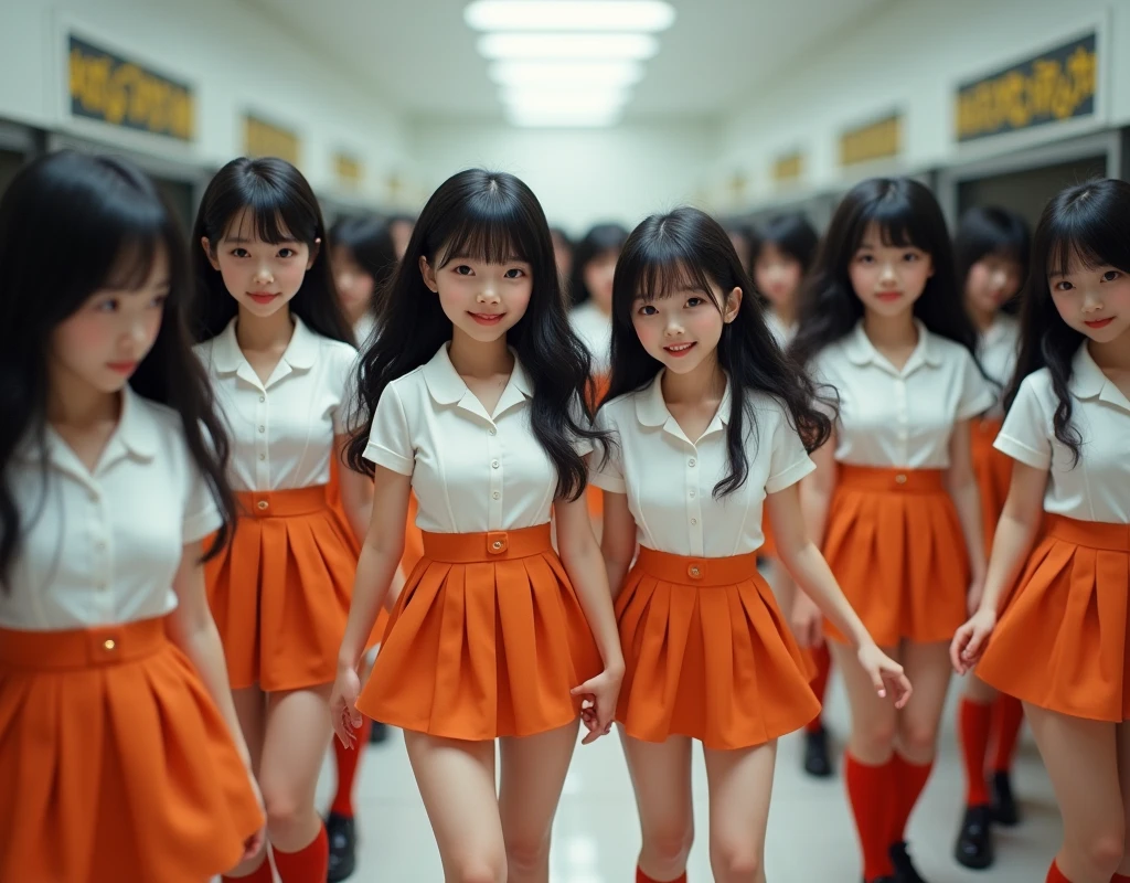 (((((Japanese Clone-girls=Myself))))), (((Super Best masterpiece Clone-girls Raw Photography Art))), (((16K, Highest quality, Ultra-high resolution, RAW Photos))), (((It&#39;s so unrealistic., With unparalleled depiction, With an unfathomable sight, An unprecedented and shocking worldview, Clone-girls: In a world of mass reproduction, Ultra-realistic))), (((Japanese Girls, Sasaki Nozomi, 26yo, Small face, Thick black hair, Medium to long hair, Dark Eyes, Mature face, Cute Smile, Smiling face, A gentle gaze, (((Very happy laughter)))))), (((Very beautiful detailed girls, Accurate body structure, Accurate body movements, Very detailed body, (((Super big breasts, Large bulge of ample breasts)))))), (((White short-sleeved shirt, I can see the cleavage, Emphasise the fullness of your breasts, Orange pleated mini skirt, Red color socks, Black leather shoes))), ((((((((Very detailed, Myself cloning, Depiction of splitting oneself, 1Myself girl→1,000,000,000,000,000,000,000,000,000,000Myself cloning girls)))))))), (((((((Myself clone-girlsから, Myself keeps multiplying, (Very detailed and intricate, To the exact, Flawless, (((In the same female body,With the same face, With the same hairstyle, In the same clothes, At the same height, 同じSuper big breastsである))), In a detailed depiction), 1,000,000,000,000,000,000,000,000,000,000 people))))))), (((((Myself girls only))))), (((((1,000,000,000,000,000,000,000,000,000,000Myself girls))))), (((((Very detailed depiction, Multiple or more Myselves, Physical contact, Pleasant conversation, Holding hands, Hug, walk, Turn around, Shift your gaze))))), (((Very detailed, Extremely crowded, Body-to-body contact with no gaps))), (Bright and soft light), (((((Clear and accurate perspective depiction, super wide view, Ultra-wide field of view, Focus on the average value of the image))))), A crowd of Myself filling up the horizon, Everyone is sexy!!!!, I want to have sex with everyone