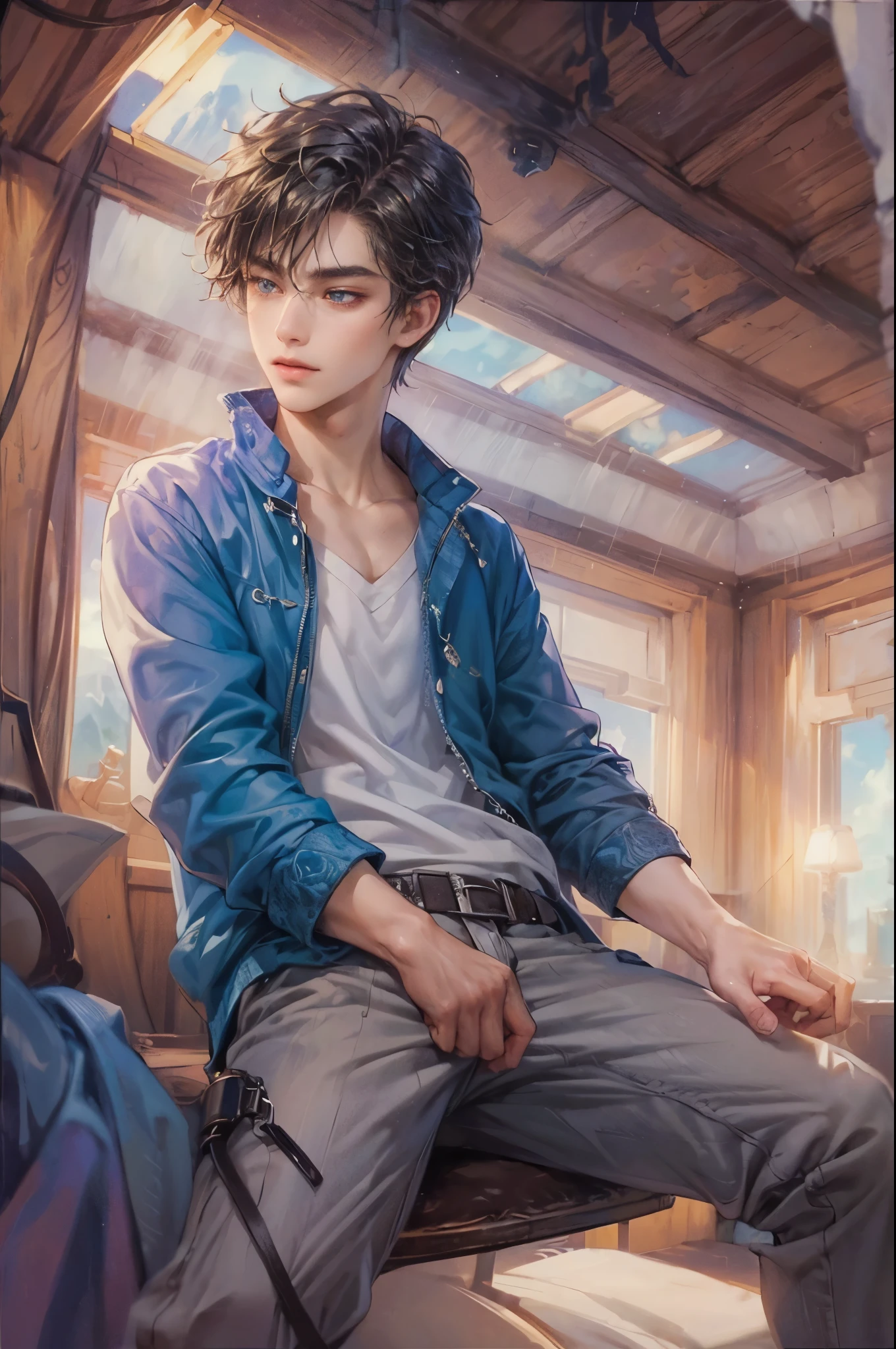 (masterpiece, top quality, best quality, official art, beautiful and aesthetic:1.2), boy, handsome, extreme detailed faces, (fractal art:1.3), colorful, highest detailed, (perfect face), shiny skin, HDR, cantarella, extremely detailed dress, detailed background