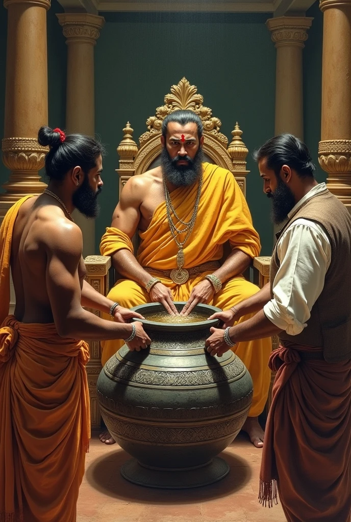 Tamil Nadu King asked both farmer and trader to place their hand inside a pot full of water