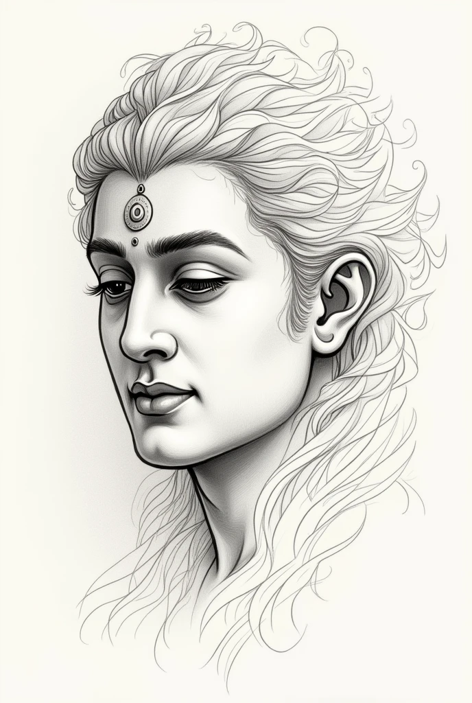 outline Picture of Lord Ram made with hindi word Rati and mati