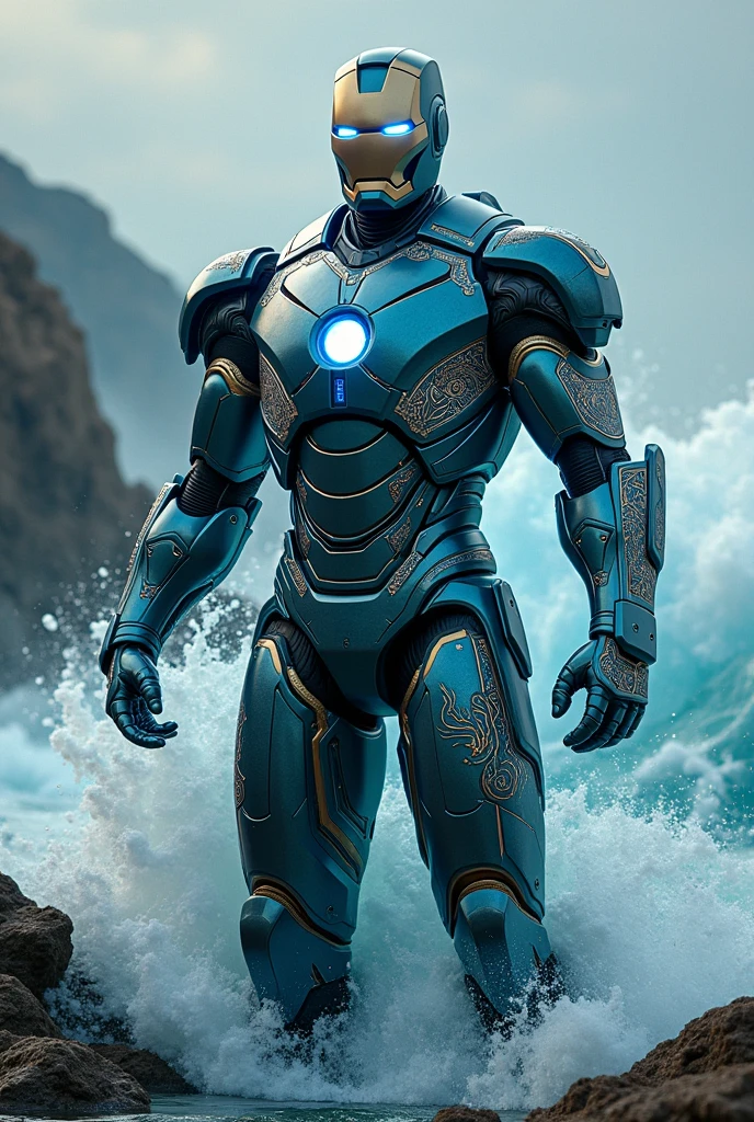 Iron man armor with poseidon style 