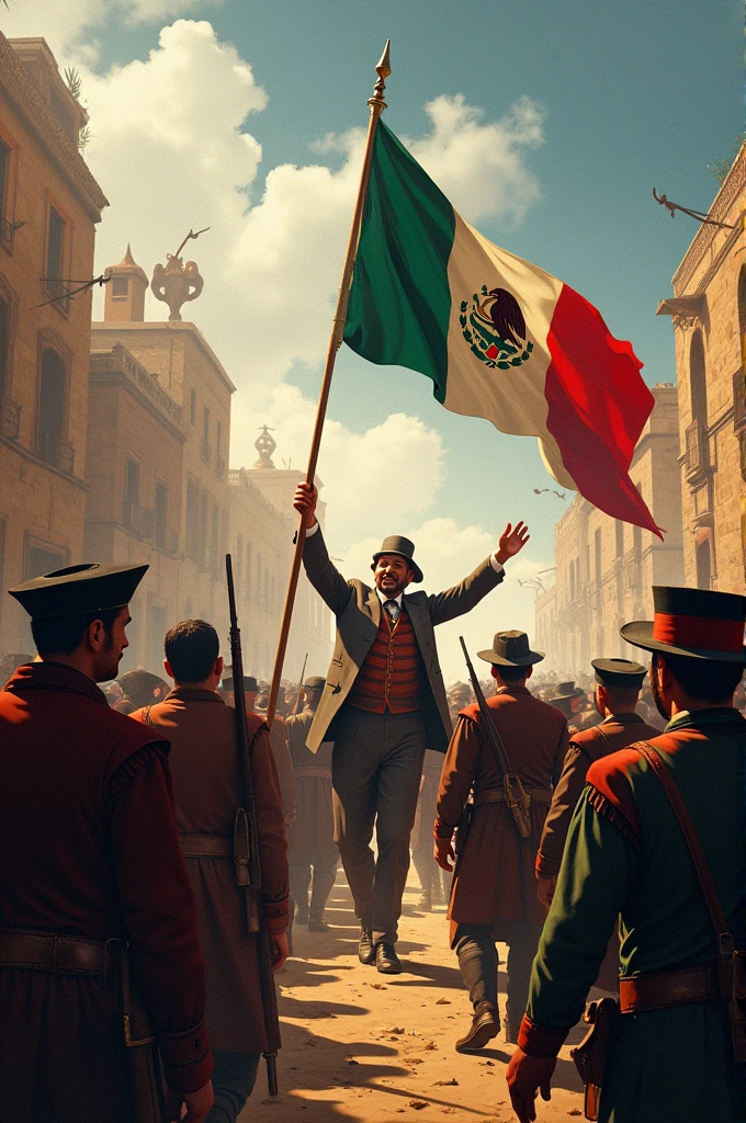 Generates the independence of Mexico in one image