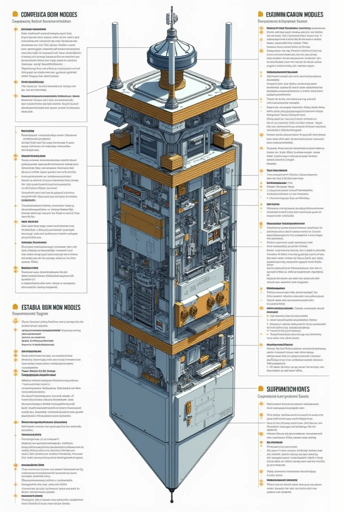 Engineering phase model of communication satellite parts labeled drawing