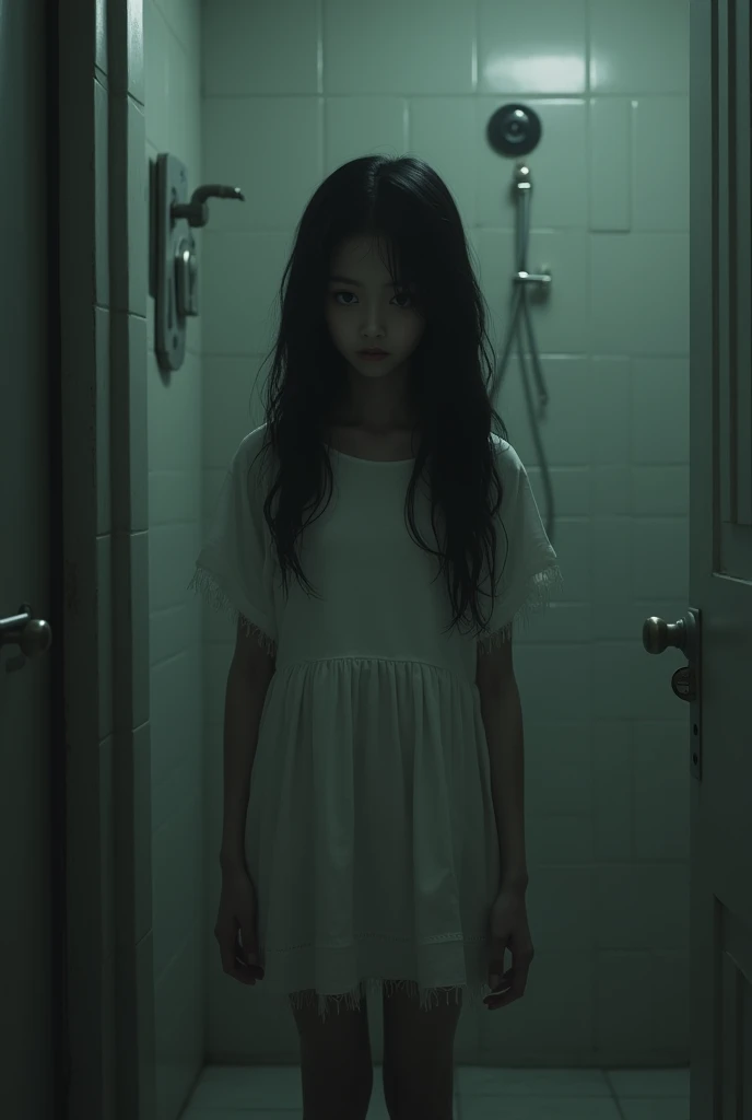 Girl in the bathroom 
Image 