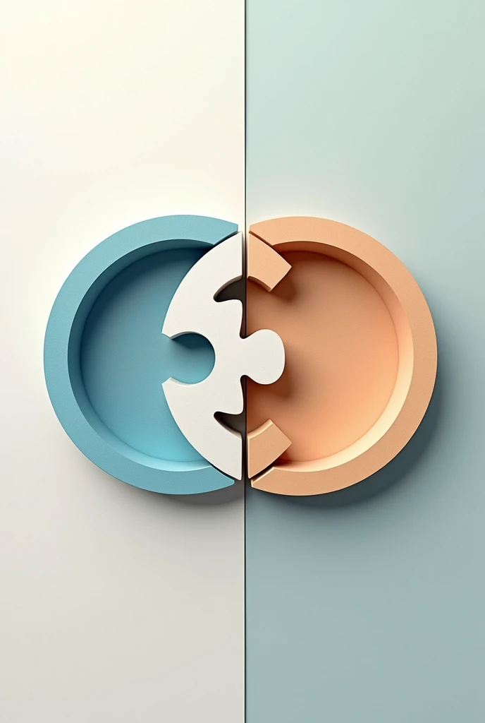 make creative a venn diagram. the design is puzzle but only the "similarities" have a complete puzzle. only two circles