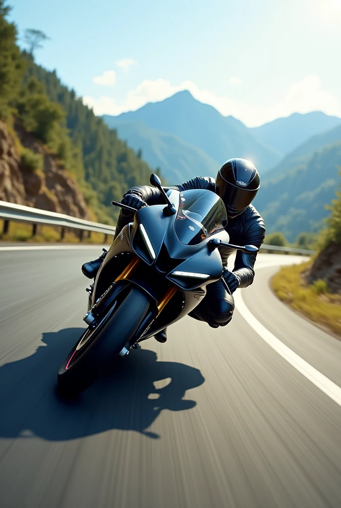 Sport bike riding in a highway