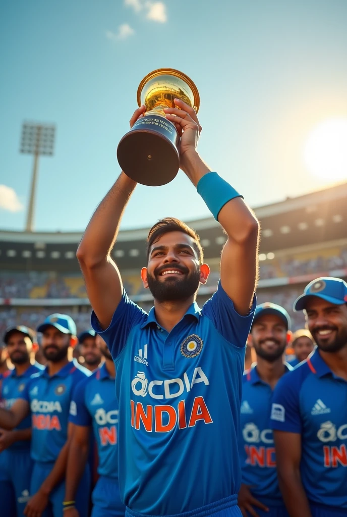 Rohit Sharma taking world cup trophy 27