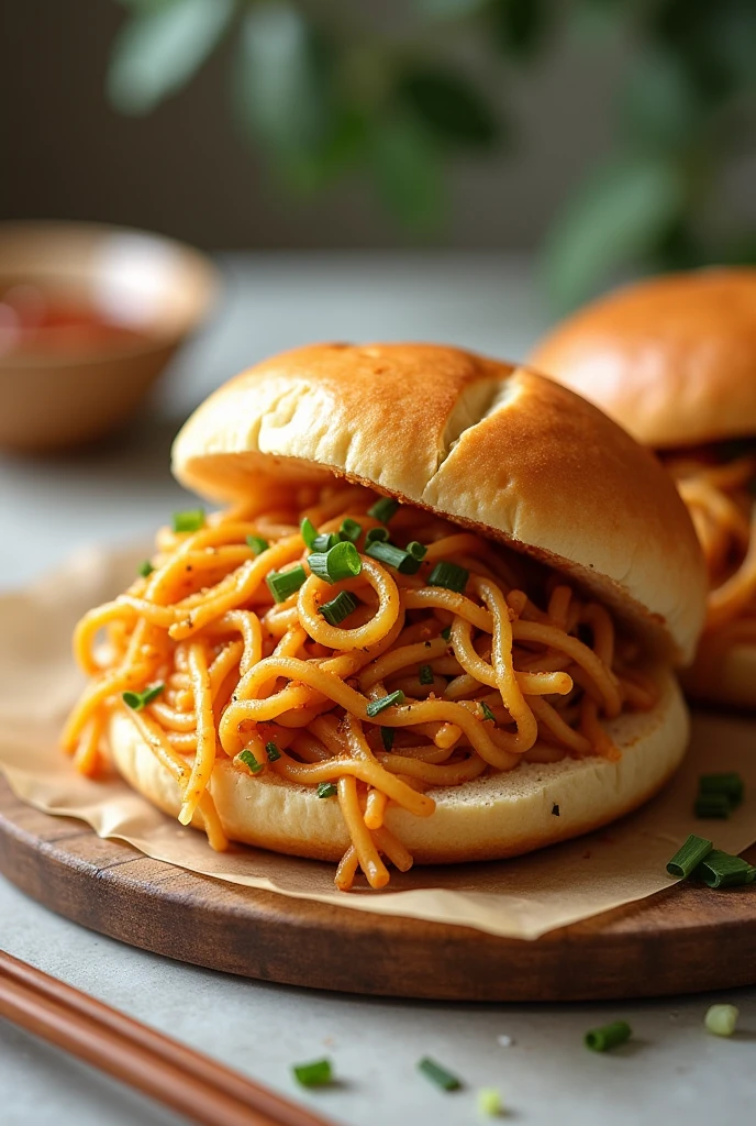 Sauce Fried Noodles　Put it in a bread roll　photograph