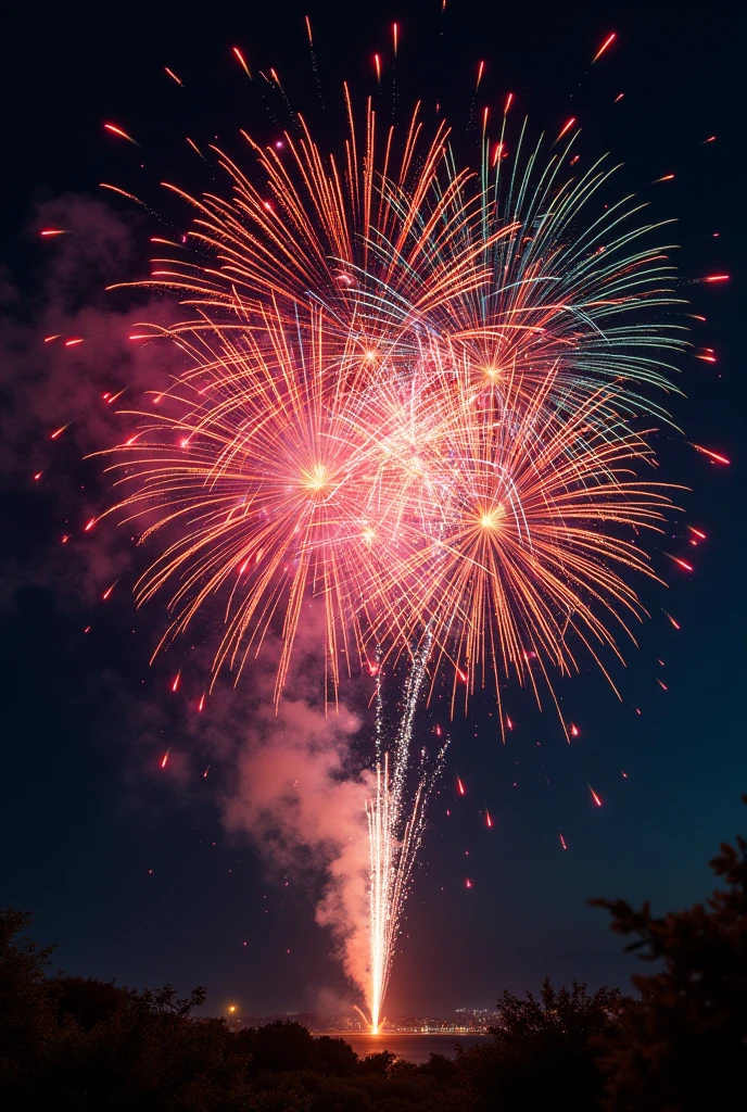 colorful firework Lots of small ones Sky full
