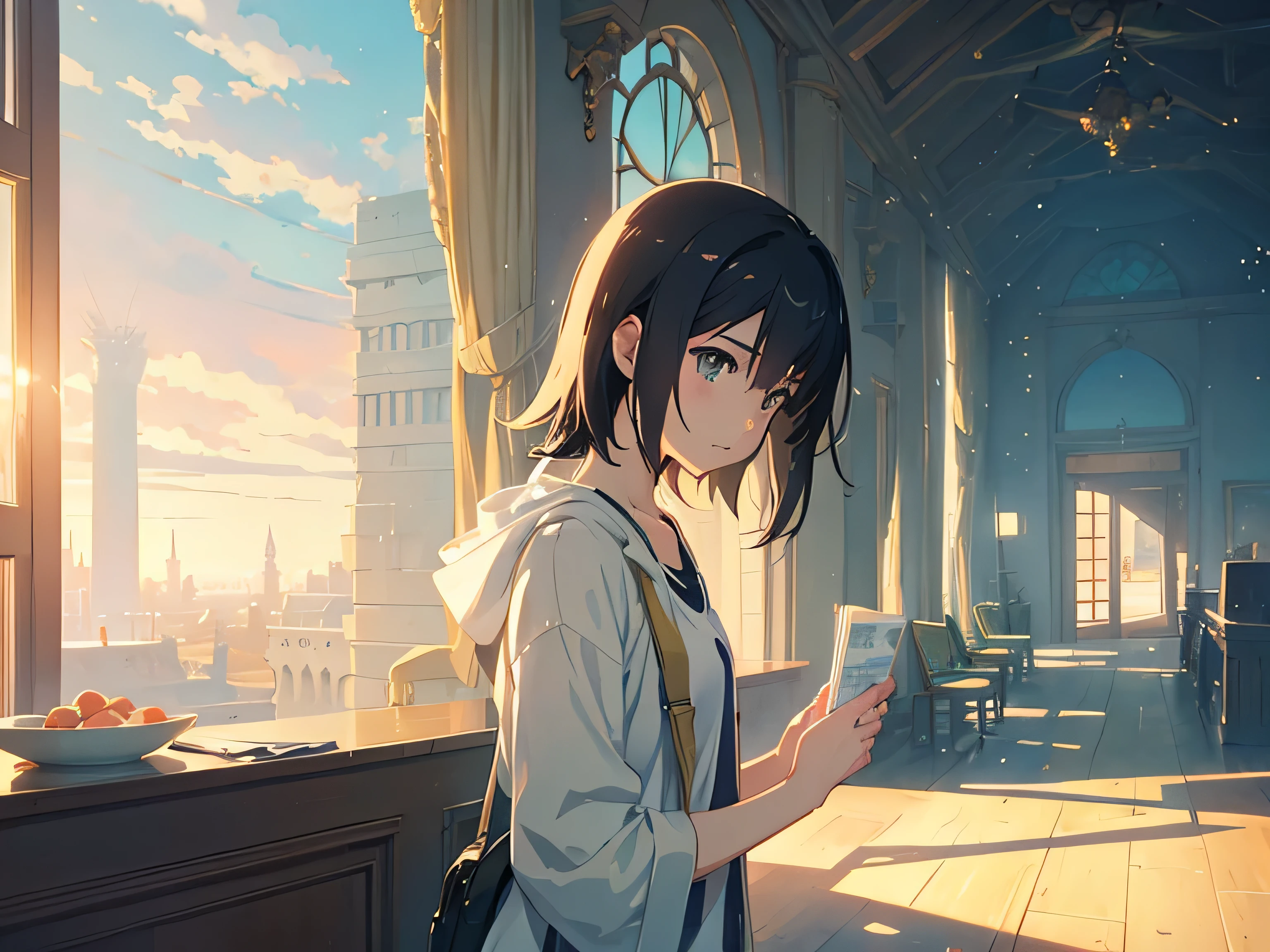 Created exquisite illustrations reminiscent of Makoto Shinkai's style, Features extremely fine detail and top quality. Create a fantastical and nostalgic illustration of a cave exploration scene with a minecart traversing a cave, Illuminated by lanterns. Inside the trolley, Young excitedly exploring the cave, Marvel at the colorful gems embedded in the cave walls. The walls of the cave are decorated with various colorful gems, Each of them gives off a seductive and unique shade. These gemstones are、Cast a magical glow throughout the cave's interior, Create a mysterious and enchanting atmosphere. This scene、With a spirit of adventure、Capture the charm of discovering treasures hidden deep in this mysterious cave. Anime Style