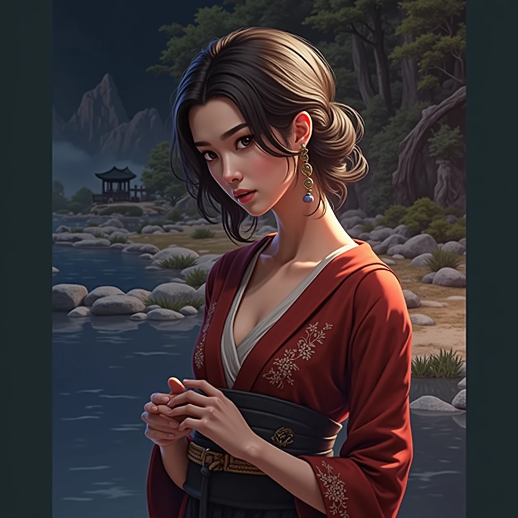 Create a daughter of Arthur Morgan and Ayano Aishi in preference to make her look more like Ayano boys
