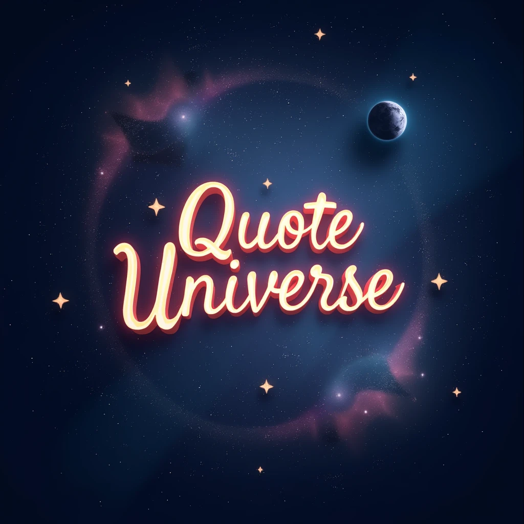 Design a modern and captivating Instagram profile picture for a page called 'Quote Universe.' The image should feature a cosmic or galactic theme with stars, galaxies, and planets in the background to reflect the 'universe' aspect. In the center, include elegant, glowing typography with the words 'Quote Universe,' using a stylish, readable font. The color palette should blend deep blues, purples, and soft whites, giving a mysterious and inspiring vibe. The overall design should feel inspiring, timeless, and creative, suitable for a page that shares thoughtful quotes."