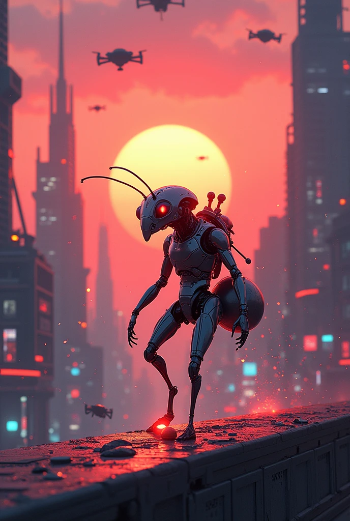 Ant an cyber and sunset