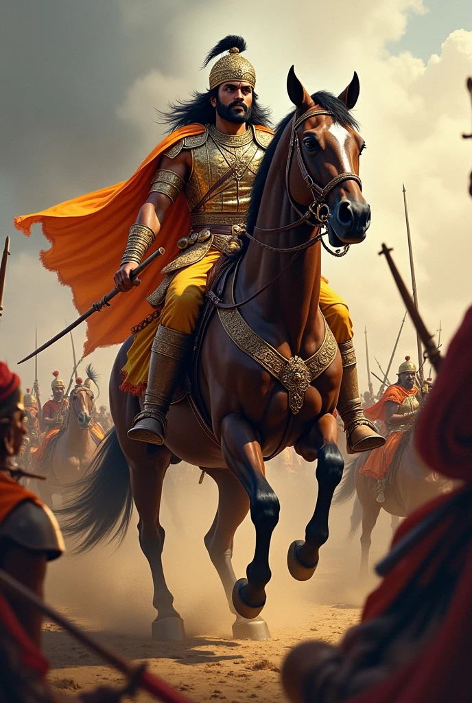Veer chatrapati shivaji maharaj angary face seat on horse and fought battle with mughal ruler
