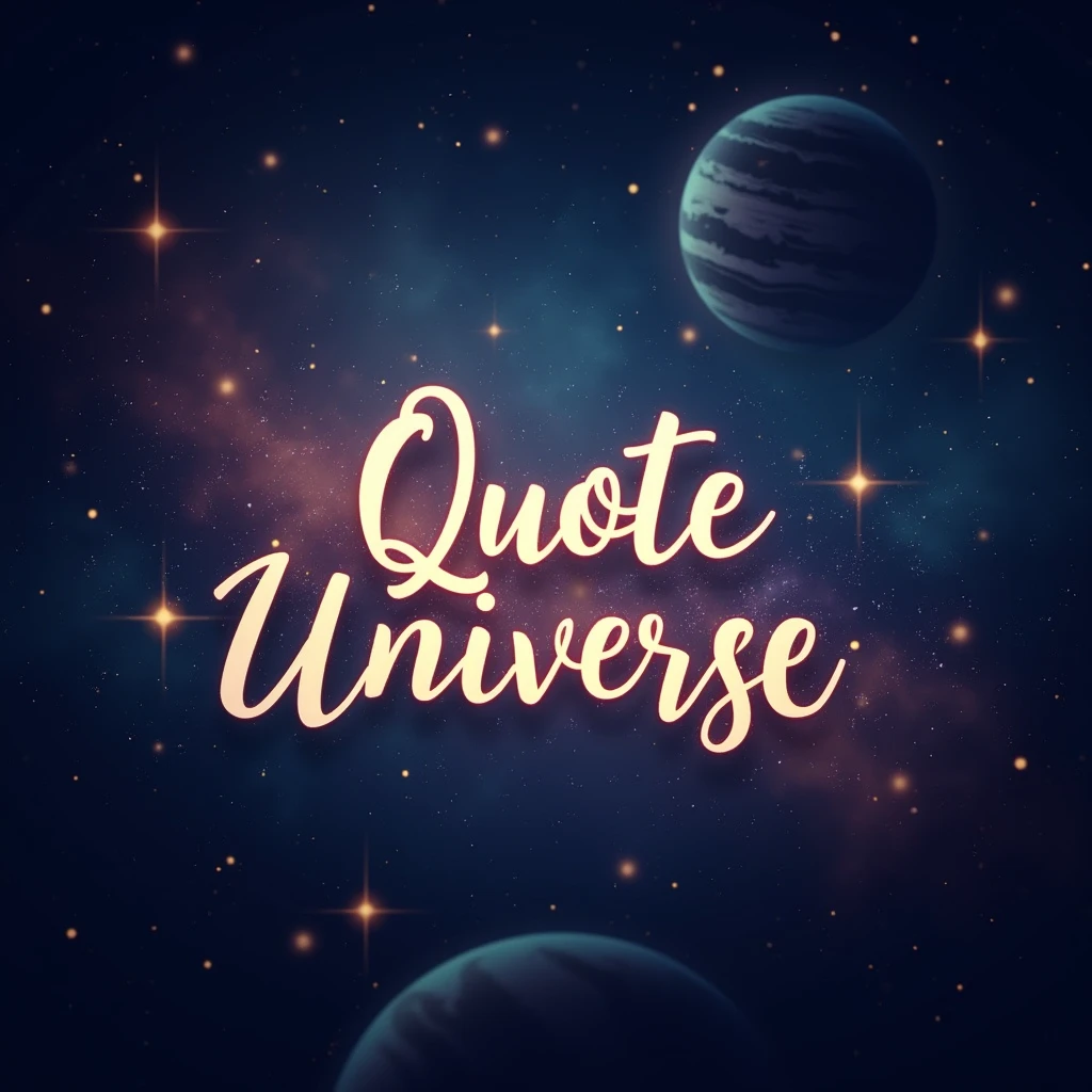 Design a modern and captivating Instagram profile picture for a page called 'Quote Universe.' The image should feature a cosmic or galactic theme with stars, galaxies, and planets in the background to reflect the 'universe' aspect. In the center, include elegant, glowing typography with the words 'Quote Universe,' using a stylish, readable font. The color palette should blend deep blues, purples, and soft whites, giving a mysterious and inspiring vibe. The overall design should feel inspiring, timeless, and creative, suitable for a page that shares thoughtful quotes."