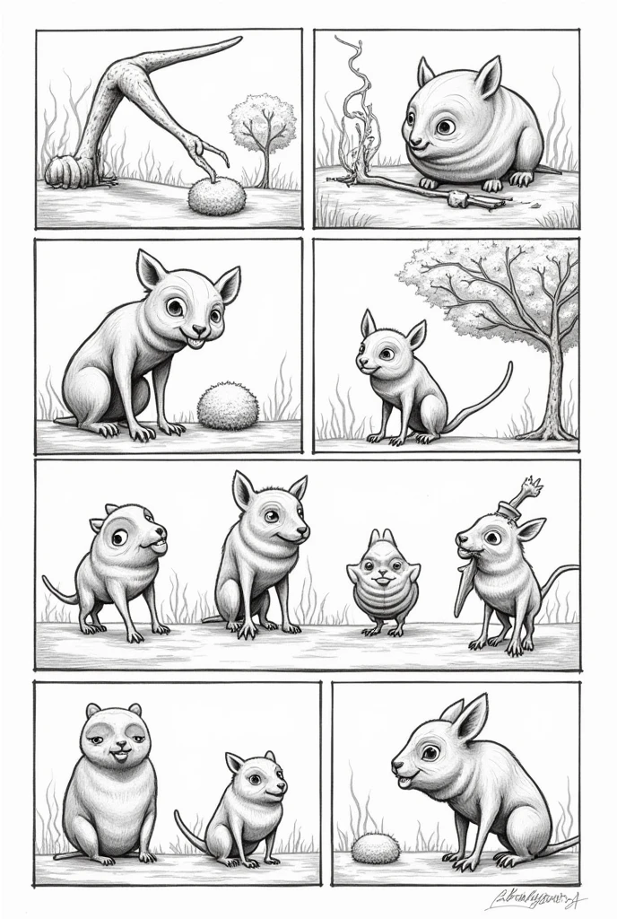 Make a comic strip without color drawing
only about the "species" concept by John Ray
