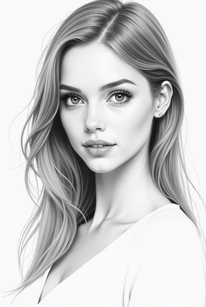 Pencil Sketch, beautiful girl, portrait, High Detail, masterpiece,
