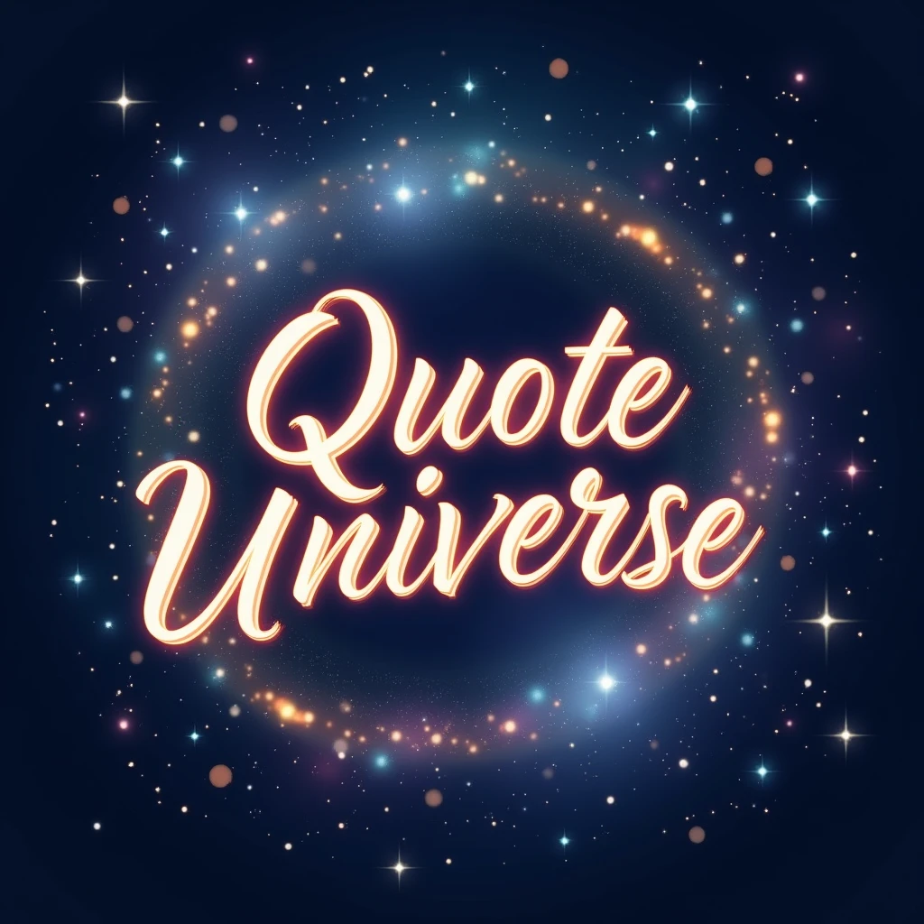 Design a modern and captivating Instagram profile picture for a page called 'Quote Universe.' The image should feature a cosmic or galactic theme with stars, galaxies, and planets in the background to reflect the 'universe' aspect. In the center, include elegant, glowing typography with the words 'Quote Universe,' using a stylish, readable font. The color palette should blend deep blues, purples, and soft whites, giving a mysterious and inspiring vibe. The overall design should feel inspiring, timeless, and creative, suitable for a page that shares thoughtful quotes."