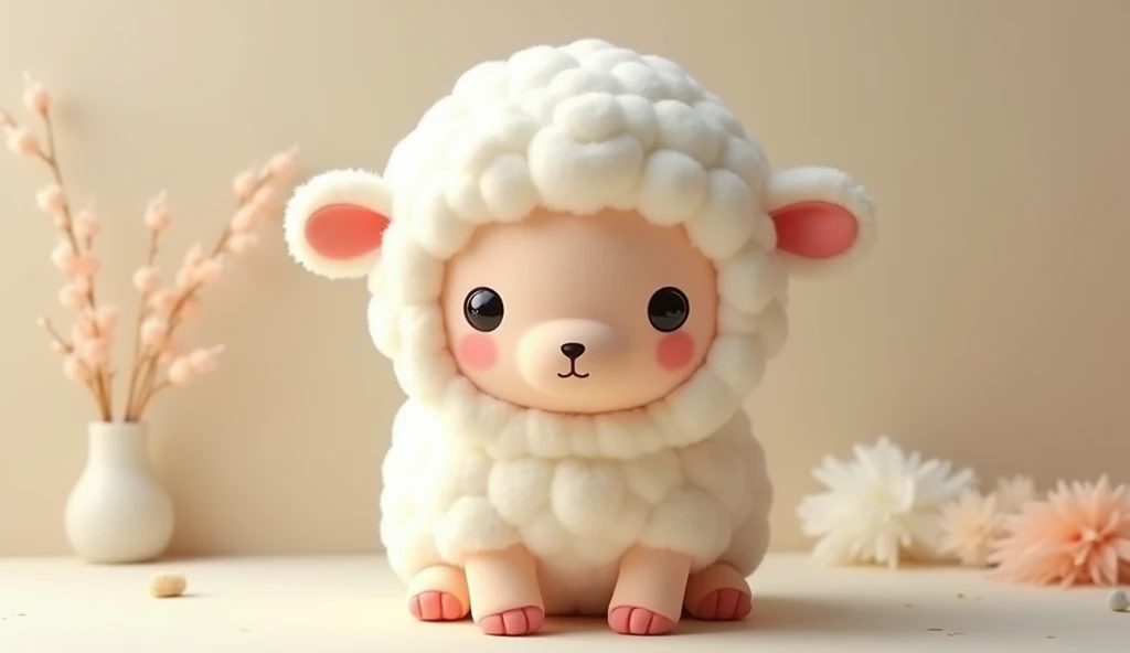 Sheep doll，Sheep dollของเล่นสุดcute，He's tiny.，Face the lens，Luxury materials，cute
