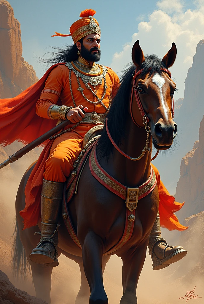 Maharana Pratap's seat is on Chetak's angry face